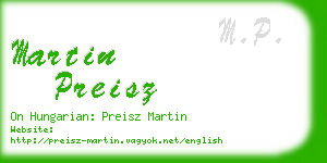 martin preisz business card